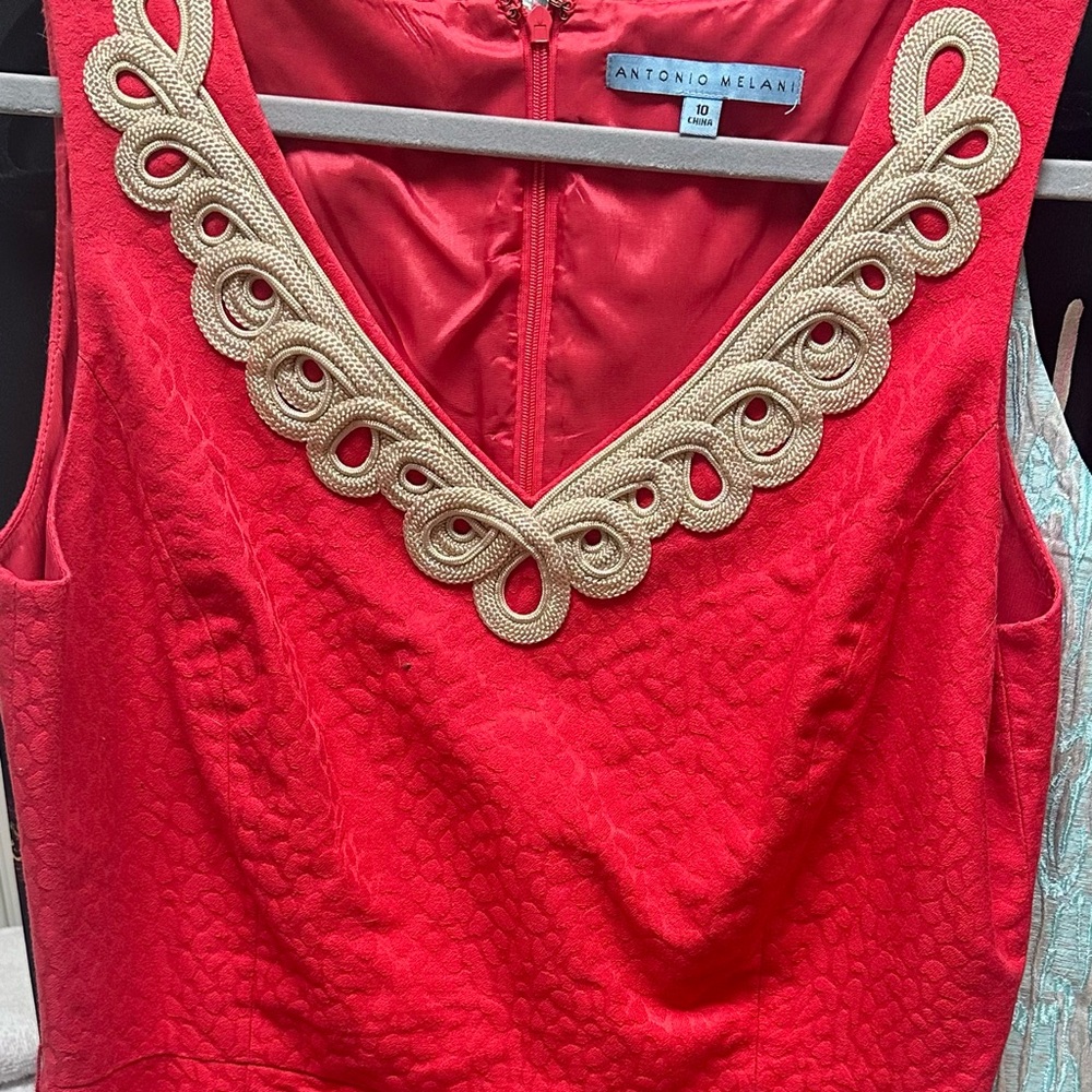 Antonio Melanie side 10 dress.  Great poppy color